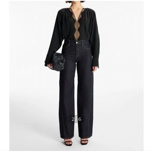 A.L.C. Black Sheer Lace Women's Blouse